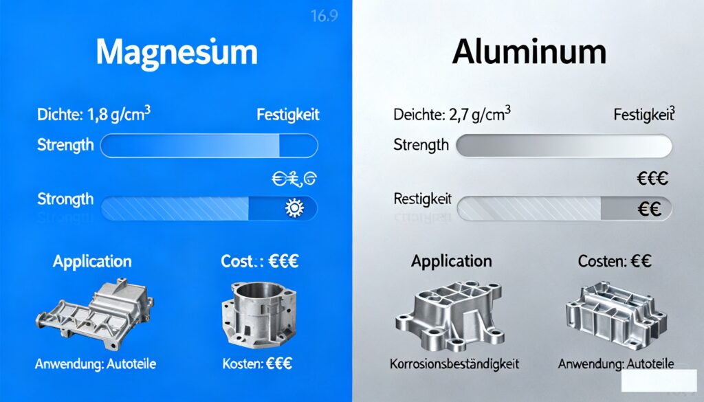 Vergleichstabelle: Magnesiumdruckguss vs. Aluminiumdruckguss