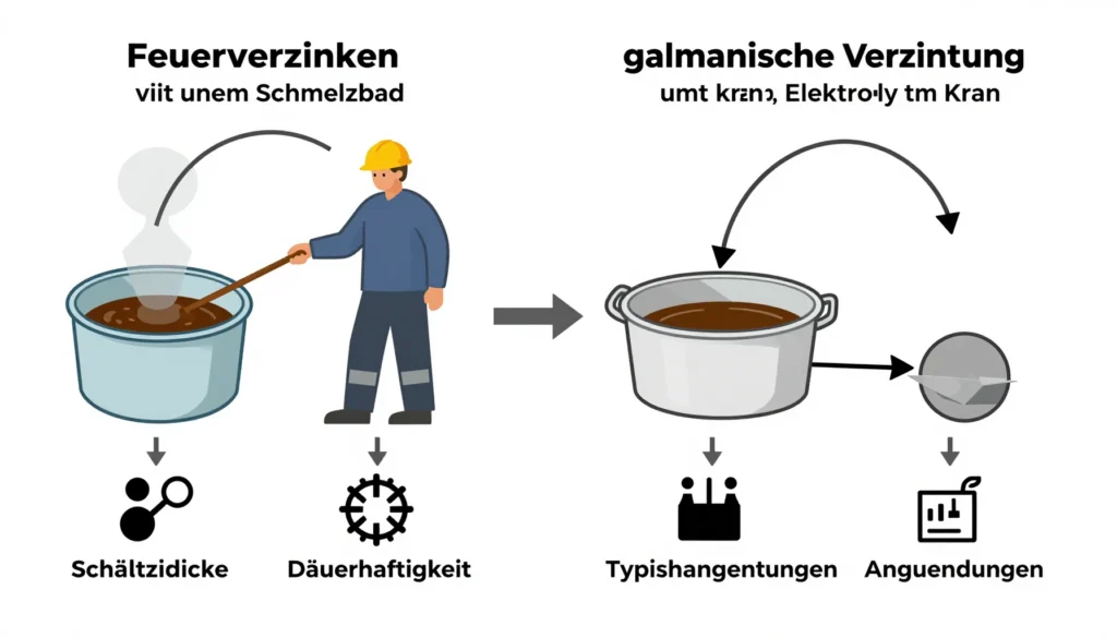 Gegenüberstellung zweier Verfahren als Infografik