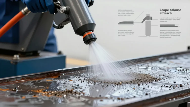 Industrielle Nassstrahlanlage für Sandstrahlen mit Wasser an Metalloberflächen